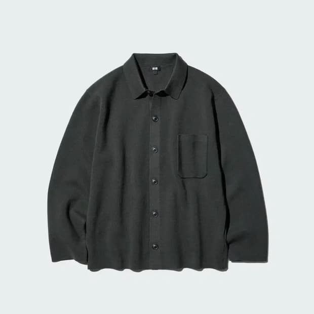 유니클로 밀라노립 가디건 그린 m