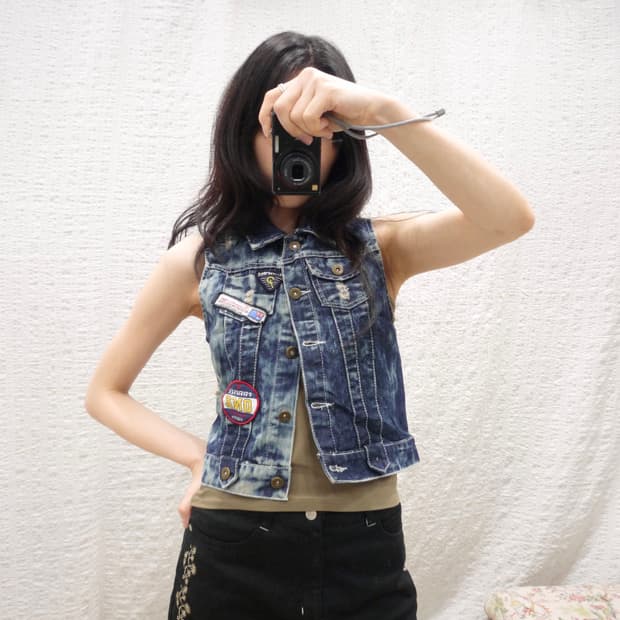 retro denim vest