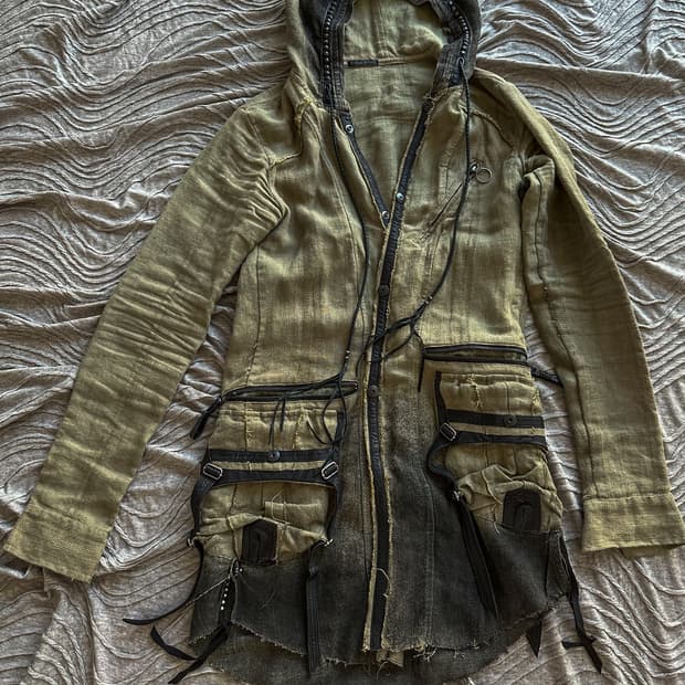 “Kmrii” black raven cargo jacket