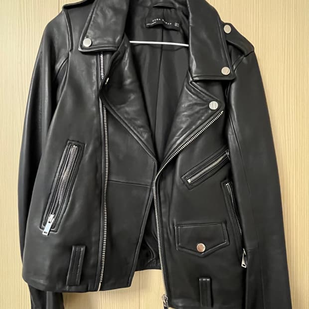 자라 블랙 라이더 양가죽 자켓 XS