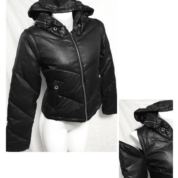 빈티지 펑크 2way 큐빅 버튼 패딩 자켓