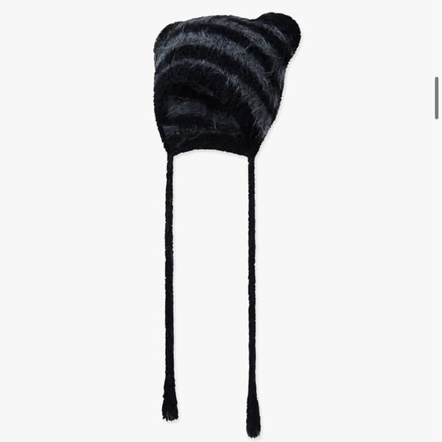 LMC 엘엠씨 테디 플러피 스트라이프 니트 비니