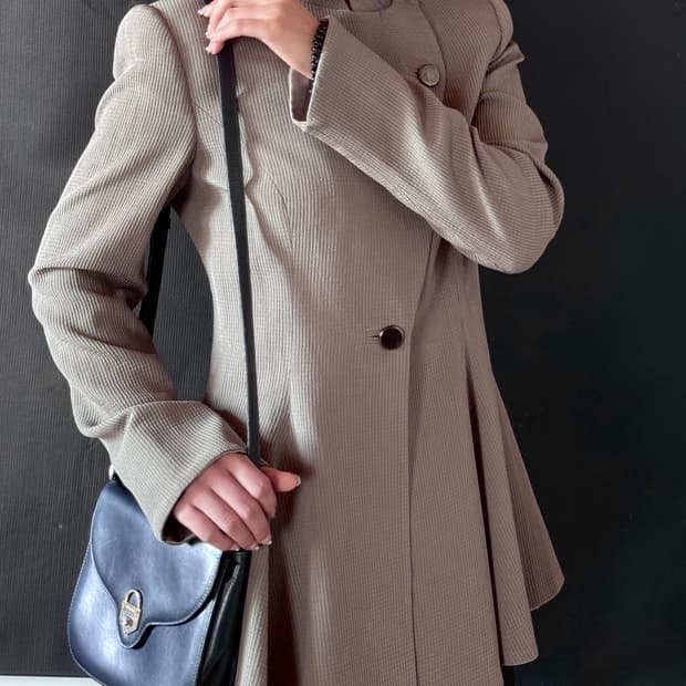 (아카이브)90s 조르지오 아르마니 비대칭 자켓 울 실크 아트피스