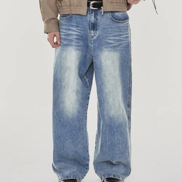 기철  배기 데님 팬츠 [s]