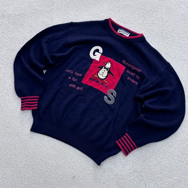 M 먼싱웨어 빈티지 골프 스웨터 0408E1