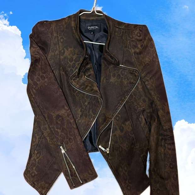 레오파드 호피 스웨이드  자켓 (Leopard Suede Jacket)