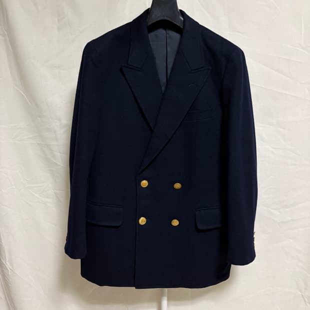제이프레스 울 더블 금장 블레이저 자켓 / 네이비, M