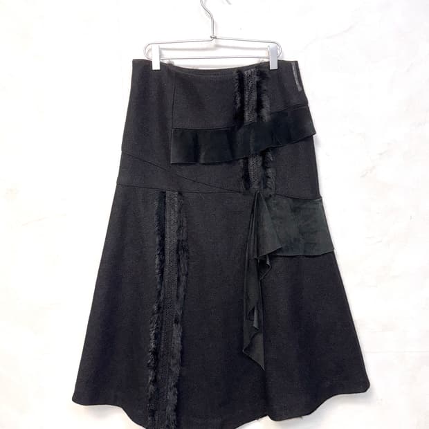 DOHO black pig skin rabbit fur wool sk