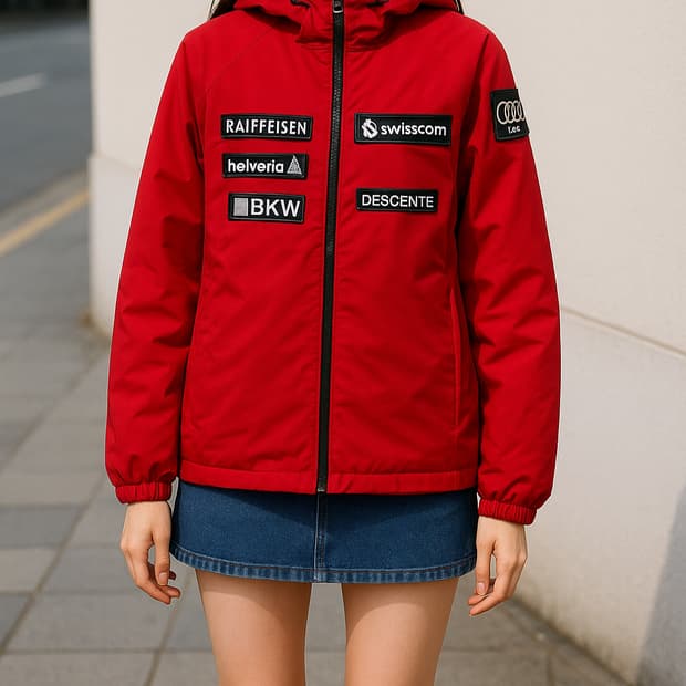 데상트(DESCENTE) 스위스 스키팀 바람막이 자켓_M