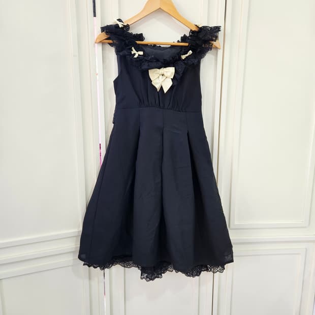 일본맞춤  레이스 리본 원피스