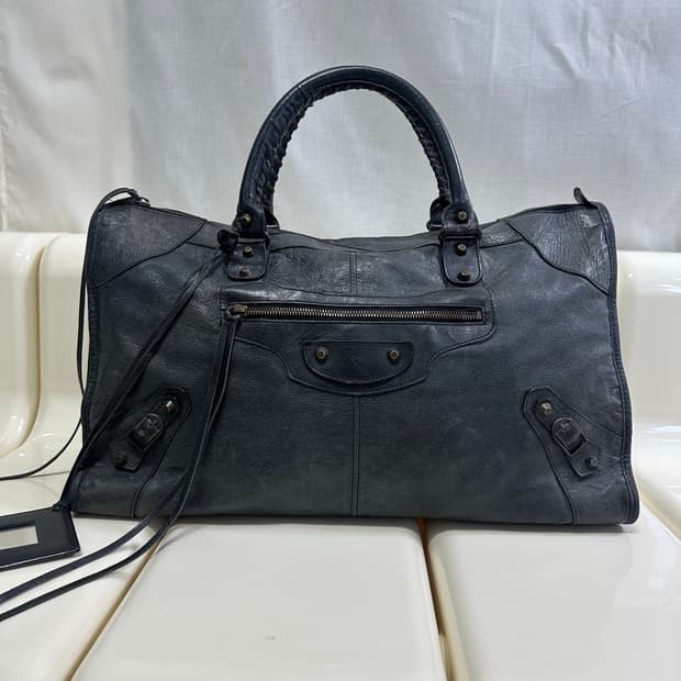 [A 정품] 발렌시아가 시티 모터백 라지 다크그레이