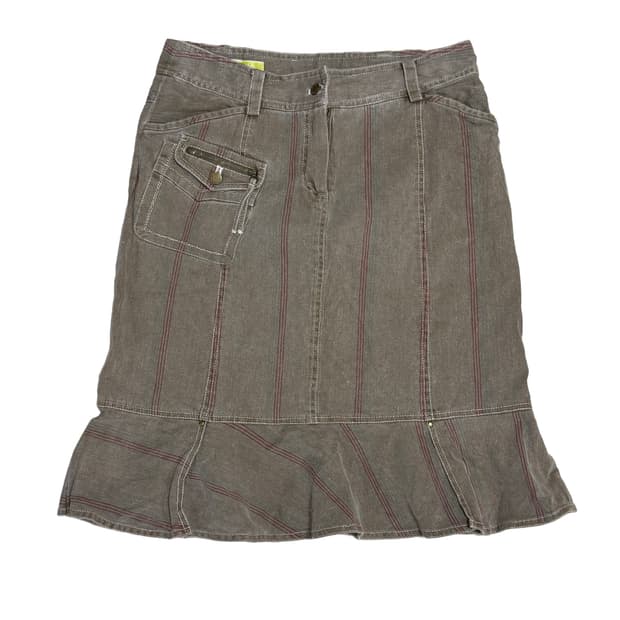 빈티지 브라운 데님 스커트