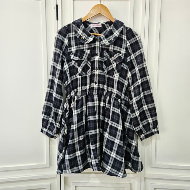 Sorridere(소리데레) 체크 카라 원피스