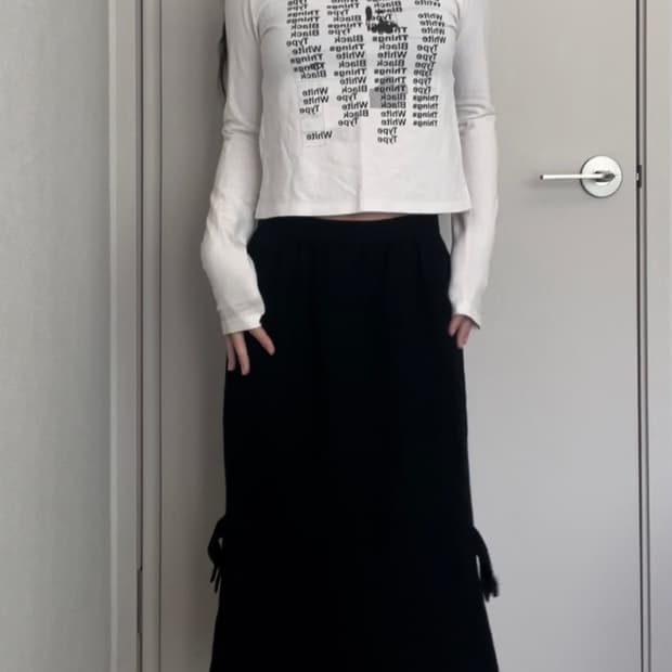 black belt point midi skirt