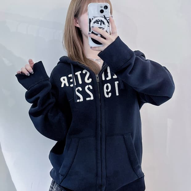 홀리스터 블랙 빅로고 후드집업