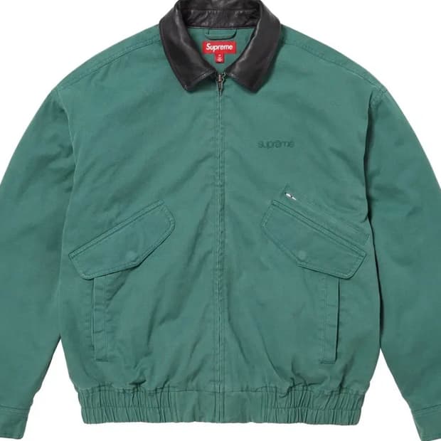 23FW 슈프림 레더 칼라 유틸리티 자켓