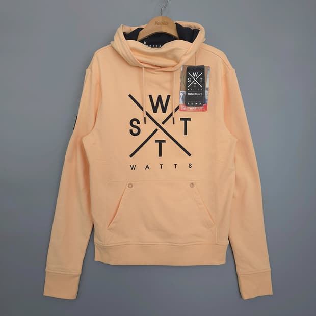 새제품)왓츠 WATTS 피치 컬러 로고 후디 M