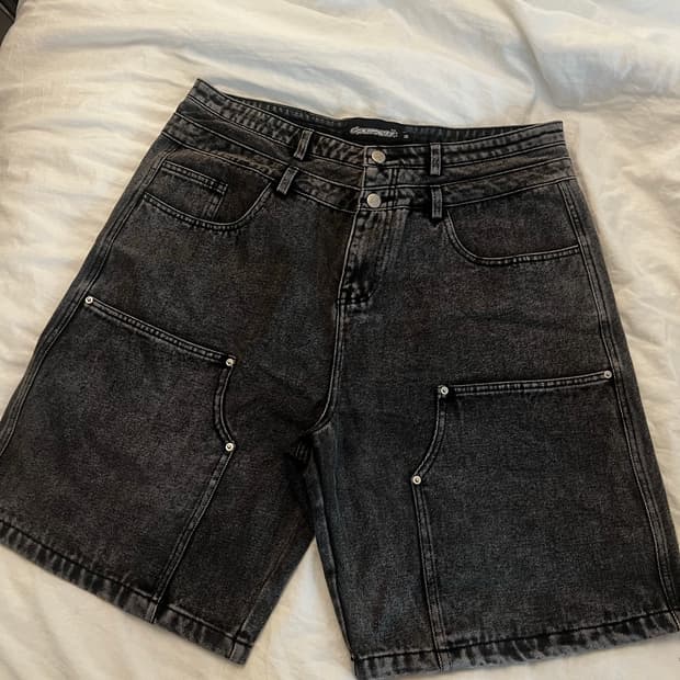 experiment 5 - 더블니 데님 쇼츠 jorts M (32)