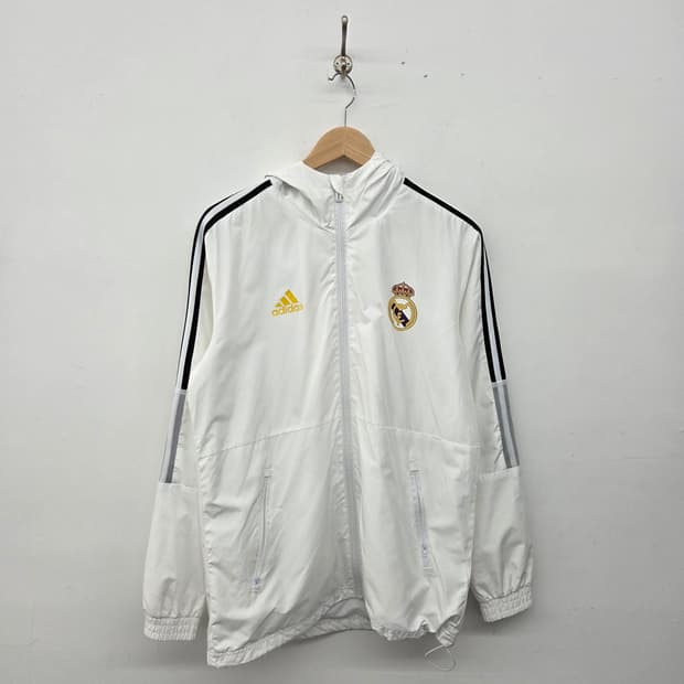 아디다스 레알마드리드 바람막이 화이트 남M