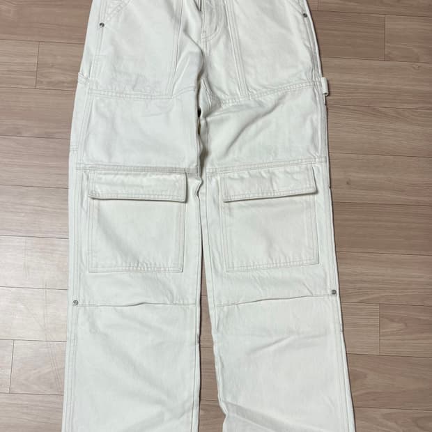 데비어퍼 BARIEL 카고 와이드 진 데님 팬츠 화이트 S