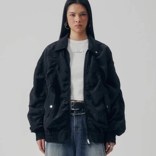 트리밍버드 Airy Sheer Shirring Jumper Black