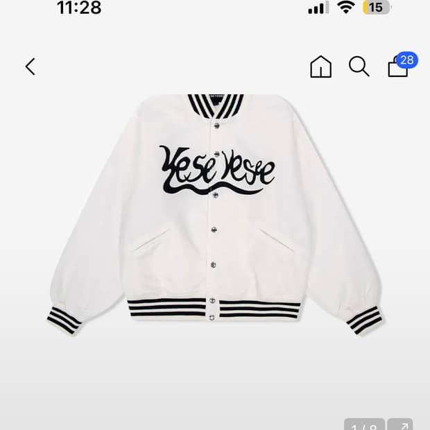 예스아이씨 snail logo stadium jacket 팝니다