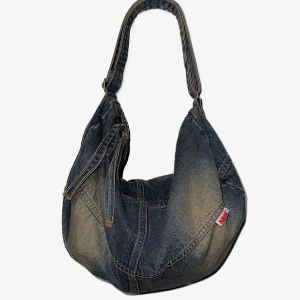 스컬프터 데님 더플백 중청