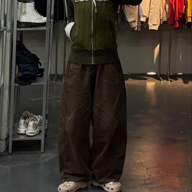 아디다스 카키 털 후드집업 A3027