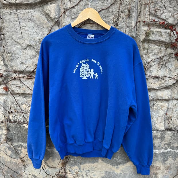 00s 저지스 러셀 빈티지 프린팅 스웻 셔츠 맨투맨 블루 m