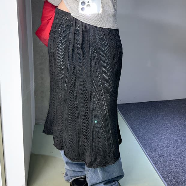 crochet knit skirt