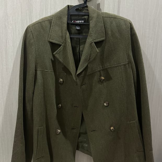 빈티지 카키 더블버튼 자켓