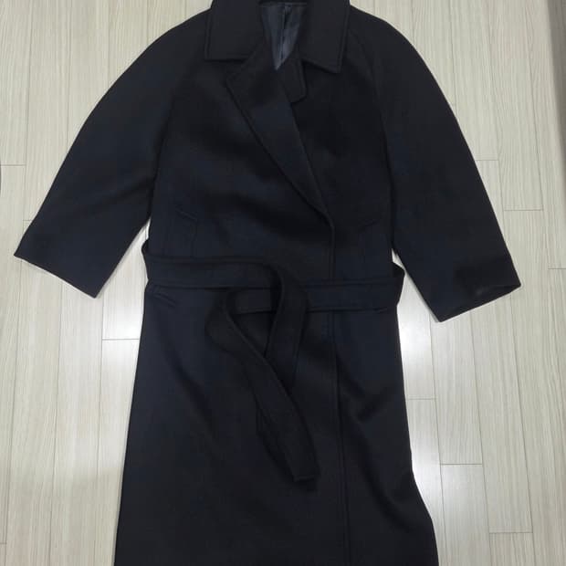 무탠다드 캐시미어 블렌드 맥시 더블 로브 코트 [블랙]