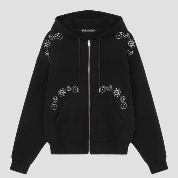 ORNAMENT STUDDED HOODIE_ONZI_EDITION, BL