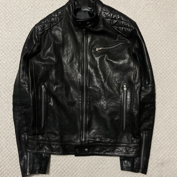 광희시장 웨스턴 무드 램스킨 양가죽 바이커 레더 자켓