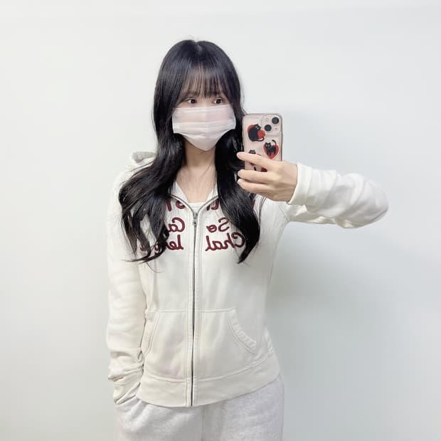 홀리스터 스펠 로고 후드집업 화이트