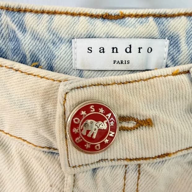 산드로 아이보리 데님 팬츠 36