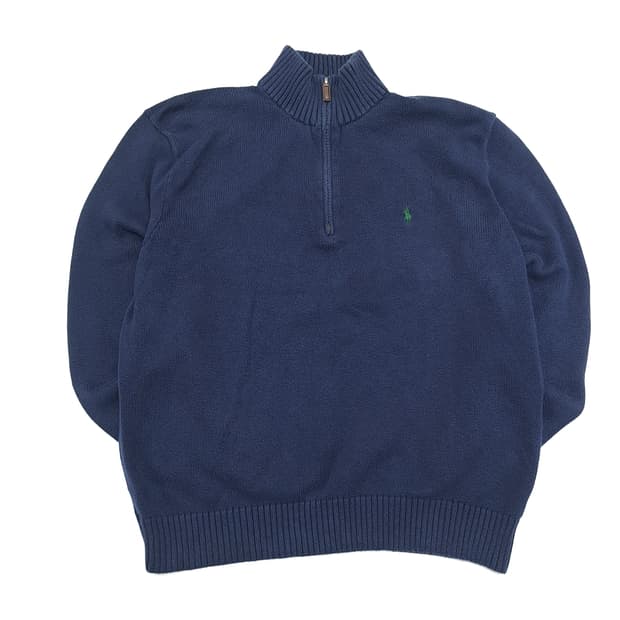 CN837 XL 폴로 랄프로렌 네이비 하프집업 긴팔 니트 스웨터