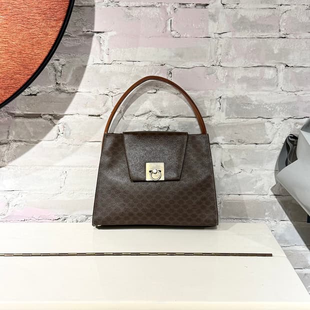 셀린느 브라운 마카담 탑핸들 토트백