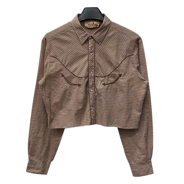 70s USA GAP 갭 웨스턴 크롭 리폼 긴팔 셔츠 L급