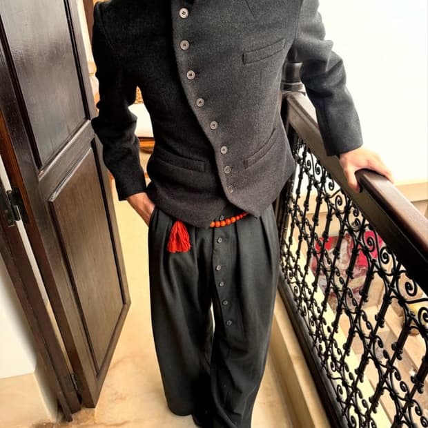 Stand collar sheep wool jacket