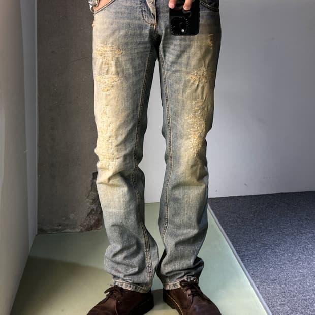 돌체앤가바나 데미지드 데님 팬츠