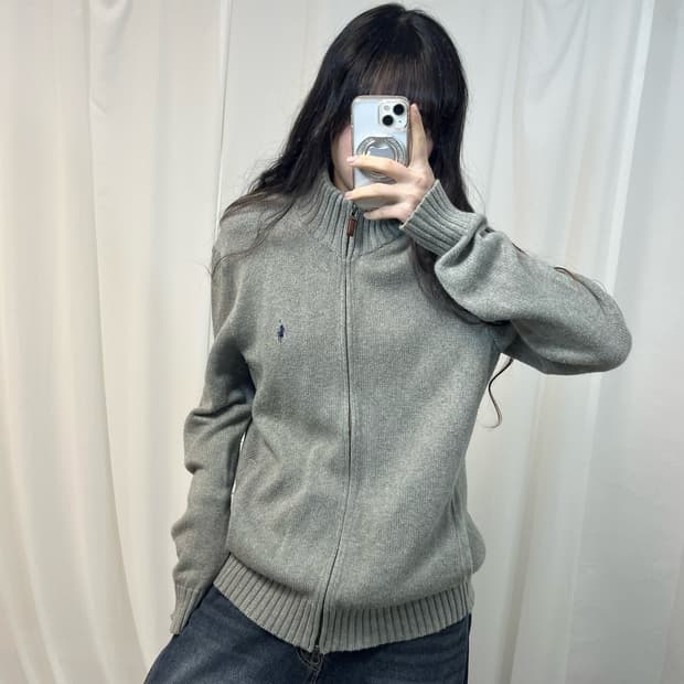 Polo Grey Knit Zip-up