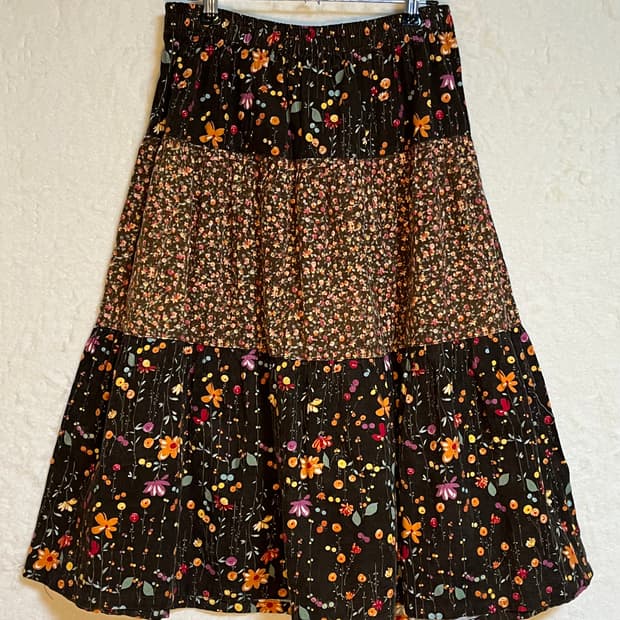 빈티지 모리걸 코듀로이 패치 스커트