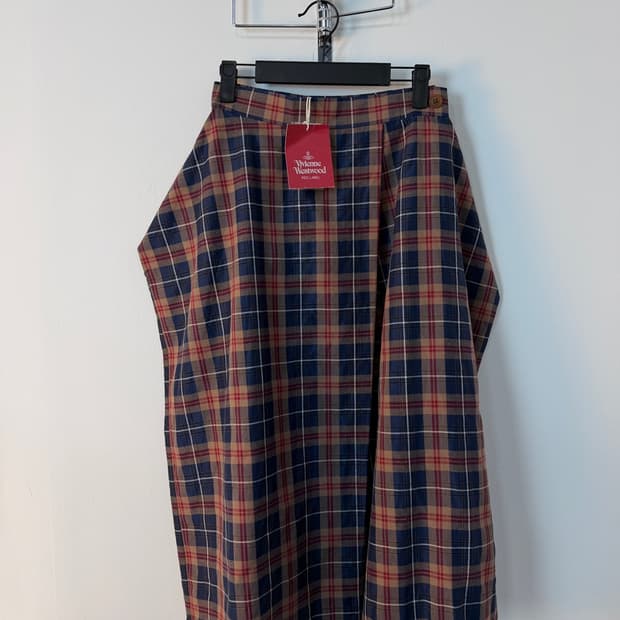 비비안 웨스트우드 레드 라벨 체크 치마 