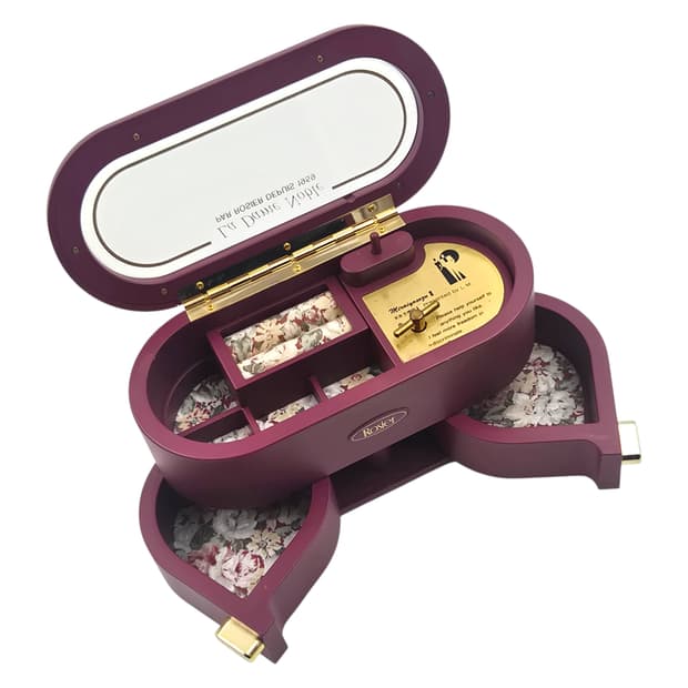 90s 로지에 플로랄 오르골 주얼리 서랍