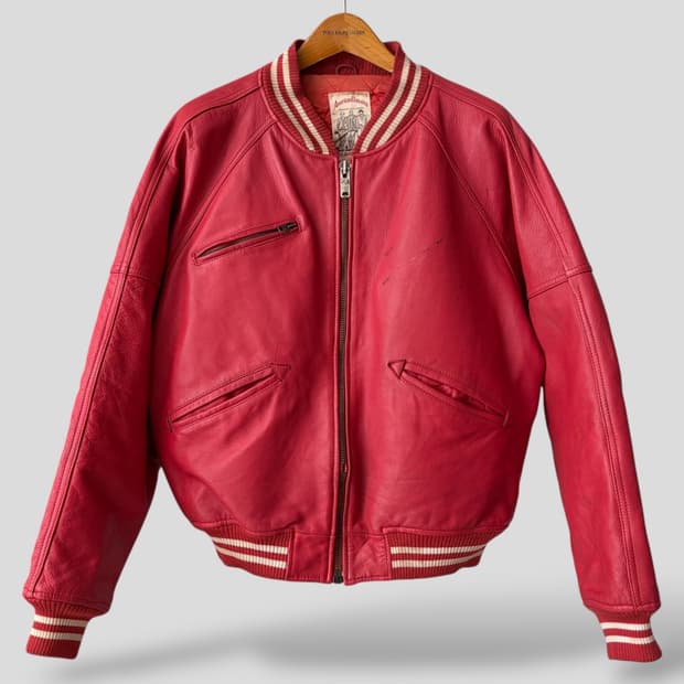 (L)90s Avirex 아비렉스 레더 바시티 자켓