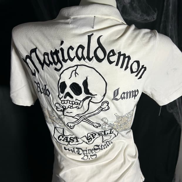 skull punk collar half sleeve