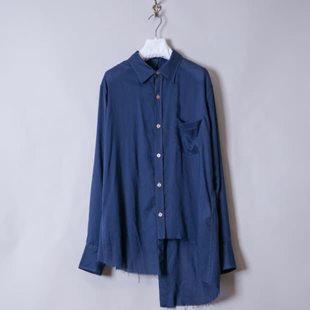 설밤 19ss 비대칭 버튼 셔츠