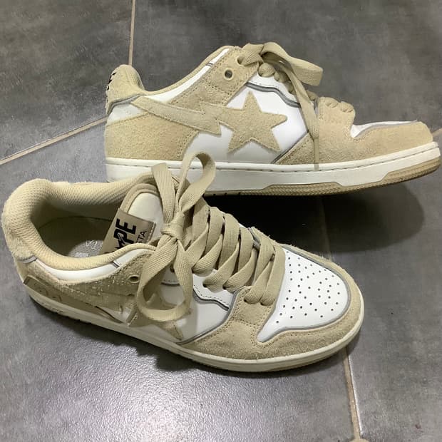 베이프 스케이트 스타 베이지 스니커즈