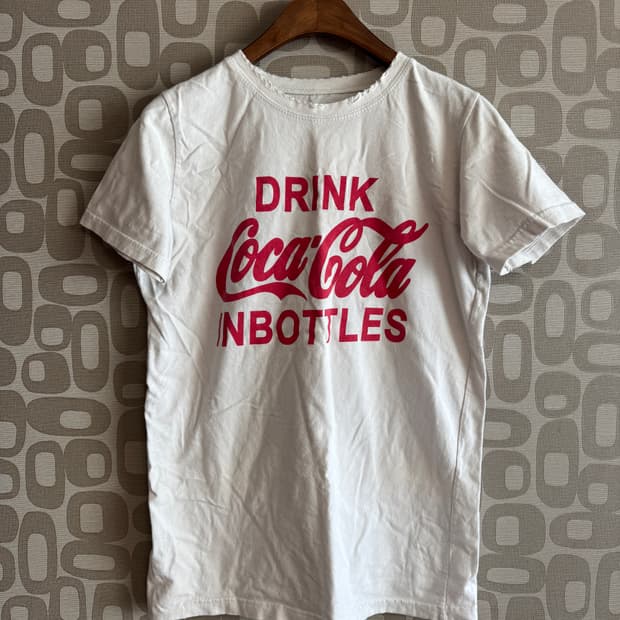 Coca Cola 코카콜라 빈티지 넥 데미지 포인트 티셔츠